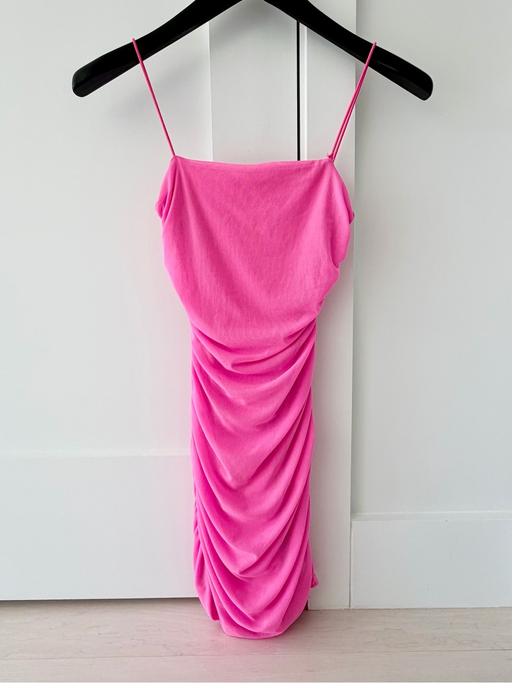 Princess Polly Hot Pink Ruched Slip Mini Dress